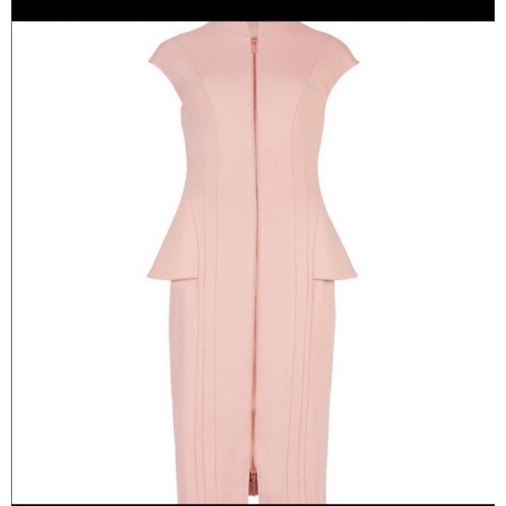 Ted baker kwyli pink peplum dress sz 3 (M)